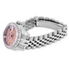 Image 4 : Rolex Ladies Stainless Steel Salmon Dial White Gold Diamond Bezel Datejust Hidde