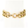 Image 2 : Antique British Victorian 18K Yellow Gold 6.5 Dual Oval Curb Link Chain Bracelet