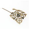 Image 4 : Antique Victorian 14k Gold 0.16 ctw Diamond & Seed Pearl Open Flower Brooch Pin