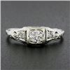 Image 2 : Antique Art Deco 18k Gold 0.29 ctw Old European Diamond 3 Stone Engagement Ring