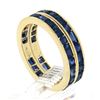 Image 8 : Pair of 18k Gold 4.4 ctw Channel Set GIA Sapphire Eternity Stack Band Guard Ring