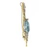 Image 3 : Large Vintage 18k Two Tone Gold 26 ctw GIA Aquamarine Diamond Hand Made Brooch