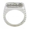 Image 2 : Men's Vintage 14K White Gold 0.70 ctw Pave Old Diamond Grooved Wide Band Ring