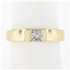 Image 9 : New 18K Gold .49 ctw Square Princess Channel Flush Set Diamond Solitaire Band Ri