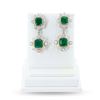 Image 1 : 7.37 ctw Emerald and 1.12 ctw Diamond Platinum and 18K Yellow Gold Dangle Earrin