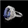 Image 2 : 8.67 ctw Tanzanite and 0.98 ctw Diamond Platinum Ring (GIA CERTIFIED)
