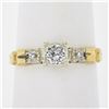 Vintage 14k Two Tone Gold Old European Cut Diamond Solitaire Engagement Ring