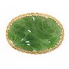 Image 6 : Vintage Floral Carved Jade Pin Brooch Pendant w/ Yellow Gold Twisted Wire Frame