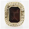 Vintage Handmade 14k Gold Rectangular Carved Intaglio Carnelian Cocktail Ring