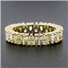 Image 5 : 18K Gold Alternating Pear Fancy Yellow Diamond Eternity Wedding Stack Band Ring