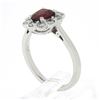 Image 9 : Platinum 1.35 ctw GIA BURMA NO HEAT Cushion VIVID RED Spinel Diamond Halo Ring