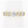 18k Yellow Gold 1.22 ctw Round Ideal Low Profile Diamond 5 Stone Stack Band Ring