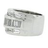 Image 4 : Platinum 3 Row 4 ctw Channel Set Straight Baguette Diamond 13.2mm Wide Band Ring