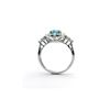 Image 5 : Fashion Blue Zircon & Diamond Halo Ring