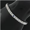 Image 2 : Antique Art Deco Platinum White Gold Diamond Sapphire Open Filigre Bracelet