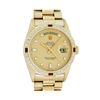 Rolex Mens Quickset 18K Yellow Gold Factory Champagne Diamond Dial President 36M