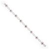 Image 4 : 18k White Gold 6.75" Natural Diamond & Lab Grown Ruby Open Link Tennis Bracelet