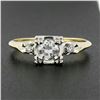 Mid Century 14K TT Gold 0.52 ctw Old European Diamond Three Stone Engagement Rin