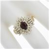 Image 3 : 14k Yellow Gold 2.52 ctw Oval Ruby w/ Round Brilliant Diamond Halo Cocktail Ring