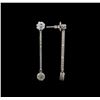 Image 2 : 14KT White Gold 0.89 ctw Diamond Earrings