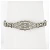 Antique Art Deco 14k White Gold 0.40 ctw Bezel Diamond Belly Filigree Bracelet