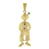 Image 1 : Vintage 18K Gold Emerald Sapphire Ruby & Diamond Moveable Clown Charm Pendant
