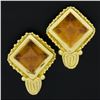 Image 5 : Denise Roberge 22K Yellow Gold Sugarloaf Cabochon Bezel Citrine Clip On Earrings