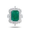 Image 1 : 8.79 ctw Emerald and 1.47 ctw Diamond Platinum Ring