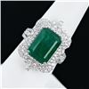 Image 3 : 8.79 ctw Emerald and 1.47 ctw Diamond Platinum Ring