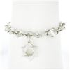 Image 5 : 6.25" Movado .925 Silver Round Link Bracelet w/ Polished Star of David Charm