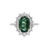 14kt WG Green Sapphire & Dia Halo Ring ring