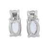 Image 5 : New 10K White Gold 0.90 ctw Prong Set Oval Aquamarine & Diamonds Stud Earrings