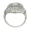 Image 8 : Antique Edwardian Platinum European Diamond Milgrain Engraved Dome Mosaic Ring