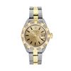 Image 2 : Rolex Ladies Two Tone Gold And Steel Champagne Dial Pyramid Bezel Oyster Band Da