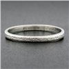 Image 2 : Antique Art Deco Platinum 1.9mm Engraved Textured Wheat Work Stackable Band Ring