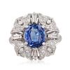 2.49 ctw Blue Sapphire and 0.69 ctw Diamond 18KT White Gold Ring