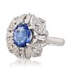 Image 2 : 2.49 ctw Blue Sapphire and 0.69 ctw Diamond 18KT White Gold Ring
