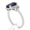 Image 4 : NEW Platinum 3.92 ctw GIA NO HEAT Purple Sapphire & Diamond Engagement Ring