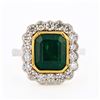 Image 2 : 3.58 ctw Emerald and 0.87 ctw Diamond 18K Yellow and White Gold Ring