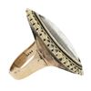 Image 5 : Antique Victorian 12k Yellow Gold Enamel Work Engraved Mourning Navette Ring