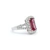 Image 3 : Fashion Pink Tourmaline & Diamond Halo Ring