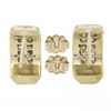 Image 3 : 18K Gold 1.65 ctw Invisible Princess & Pave Round Diamond Cuff Stud Earrings