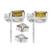 Image 4 : New 10K White Gold 1 ctw Prong Set Oval Citrine & Diamonds Stud Earrings
