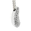 Image 4 : Italian 14k White Gold 1.0 ctw Pave Diamond Heart Slide Pendant w/ 16" Wheat Cha