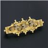Image 2 : S. Bros Antique Victorian 15K Yellow Gold 3 Clover w/ Seed Pearl Bar Brooch Pin
