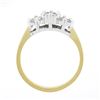 Image 7 : 14k TT Gold 0.55 ctw Round Brilliant Cut Diamond Triple 3 Flower Cluster Band Ri