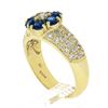 Image 9 : Fancy 18k Yellow Gold 1.71 ctw Sapphire & Diamond Cluster Flower Wide Band Ring