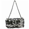 Chanel Black Silver-tone Sequin Leather Summer Night Single Flap Shoulder Bag