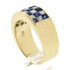 Image 9 : 18K Gold 2.16 ctw Invisible Set Alternating Sapphire Diamond Wide Stack Band Rin