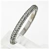 Image 6 : New 14K White Gold.85 ctw Diamond 2.30mm Domed 3 Row Eternity Wedding Band Ring